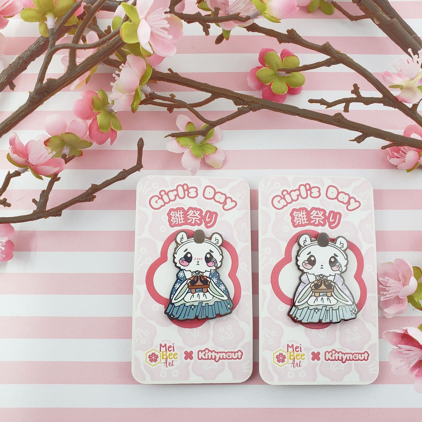 Girls Day Hinamatsuri Enamel Pins ~ Drunk Helper Polar Bear