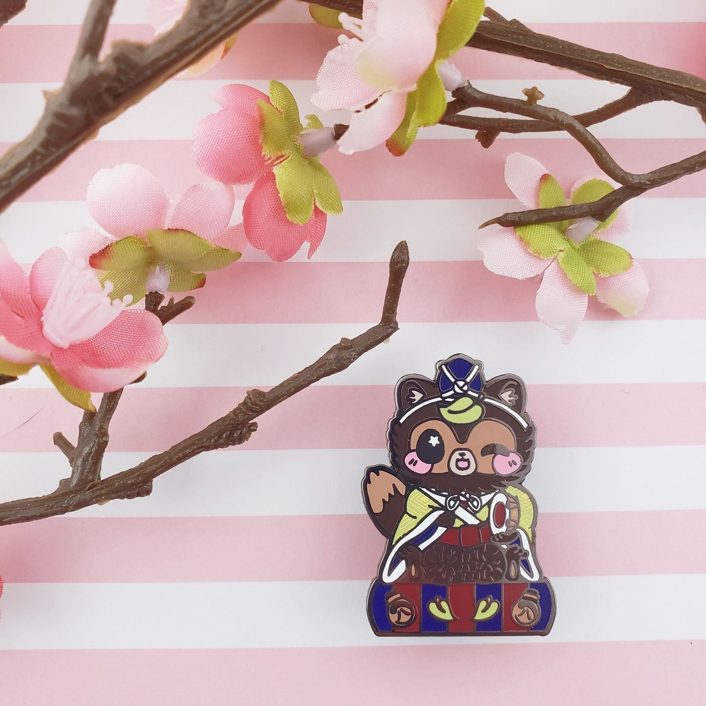 Girls Day Hinamatsuri Enamel Pins ~ Drummer Tanuki