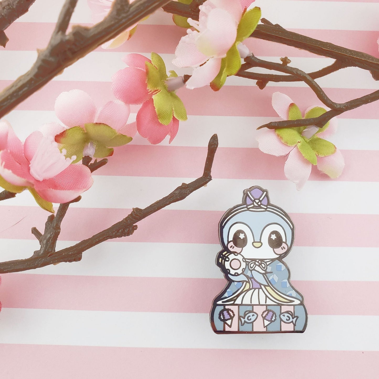 Girls Day Hinamatsuri Enamel Pins ~ Drummer Penguin