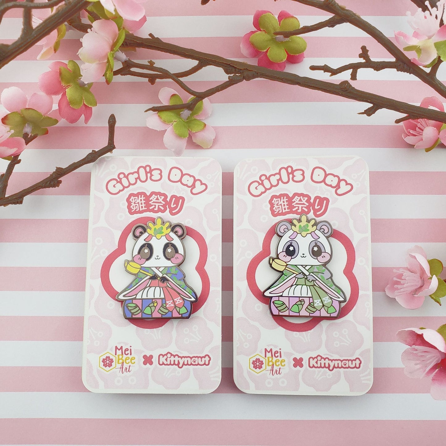 Girls Day Hinamatsuri Enamel Pins ~ Lady Panda