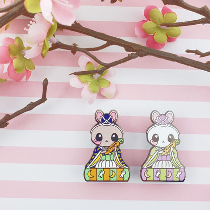 Girls Day Hinamatsuri Enamel Pins ~ Flutist Bunny