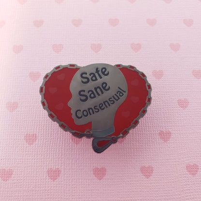 Safe Sane Consensual enamel pin