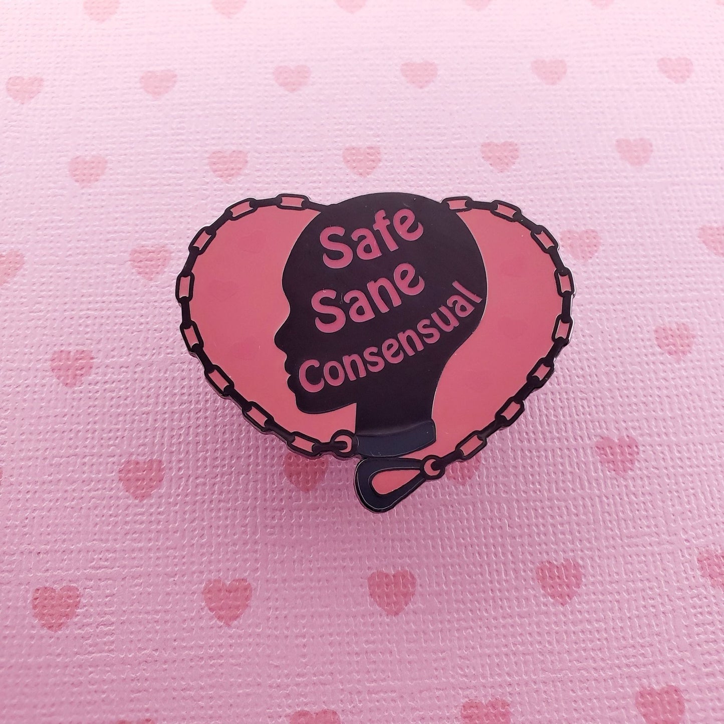 Safe Sane Consensual enamel pin