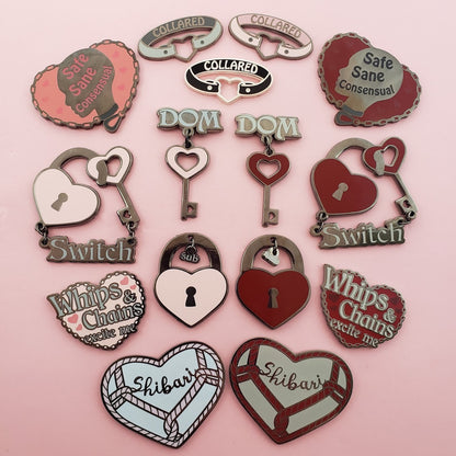 DOM Kinked Love enamel pin