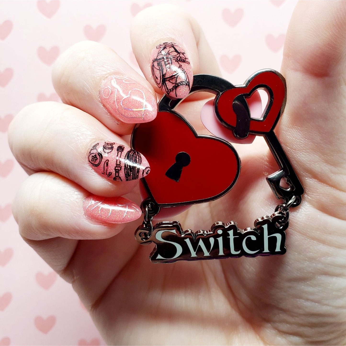 Switch Kinked Love enamel pin