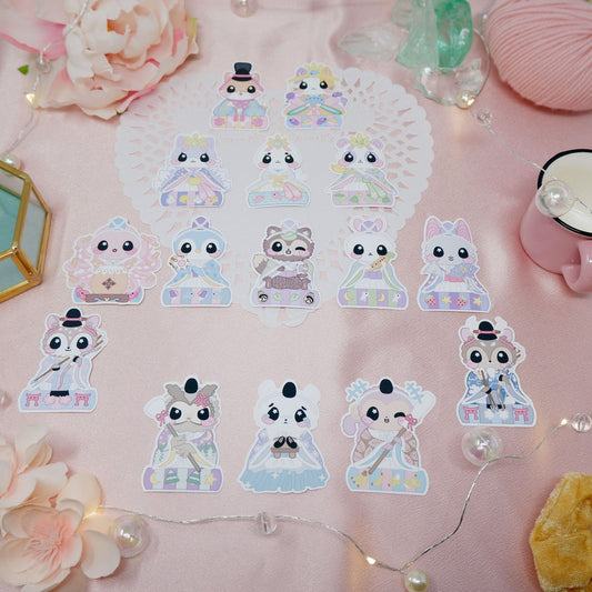 Stickers of ~ Pastel variants of ~ Girls Day / Hinamatsuri Mei Bee Art x Kittynaut Collab Series