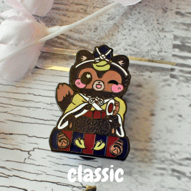 Girls Day Hinamatsuri Enamel Pins ~ Drummer Tanuki