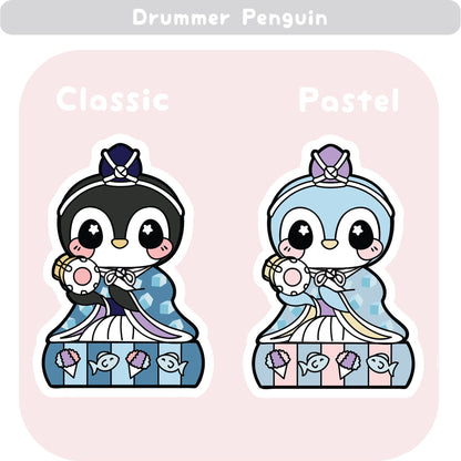 Girls Day Hinamatsuri Enamel Pins ~ Drummer Penguin